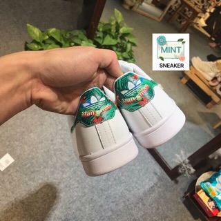 ( Ảnh thật ) Sneaker Stan Smith gót hoa xanh