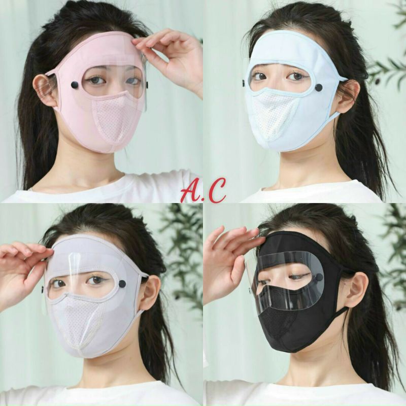 Khẩu trang mặt nạ ninja có kính chống nắng, tia uv vải thun lạnh thoáng mát