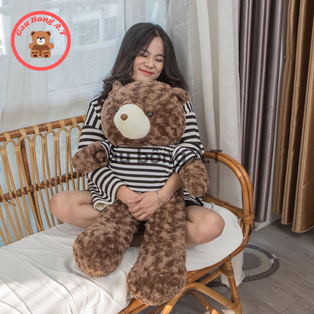 HOT Gấu Bông Teddy - Thú Nhồi Bông Teddy Cao Cấp Màu Nâu Khói Size 90cm-1m2 - Gấu Bông A.T_AT009