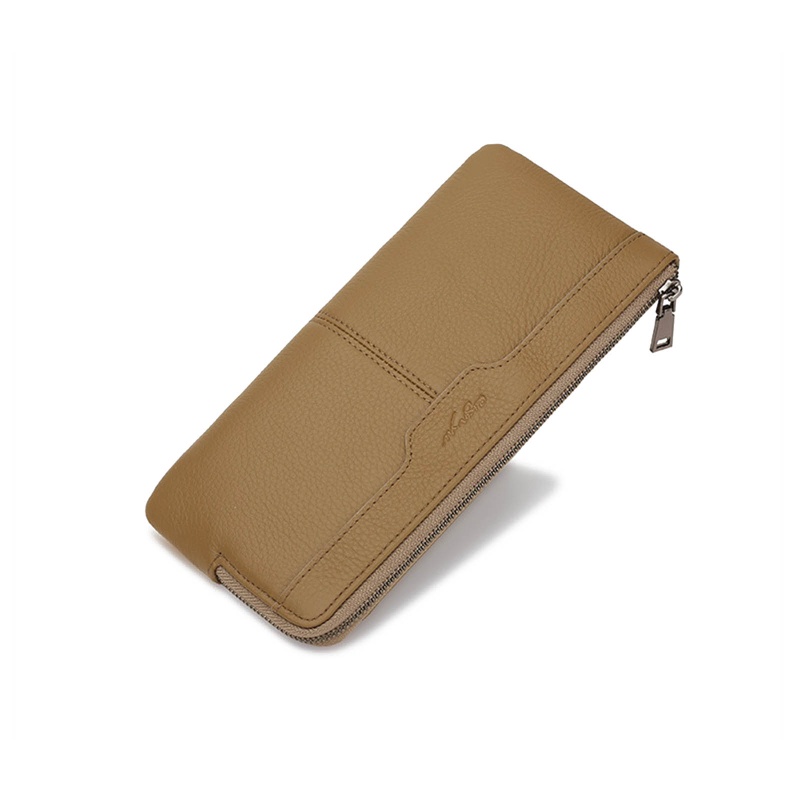 Ví Da Nam Dáng Dài Có Khóa Kéo Phong Cách Vintage