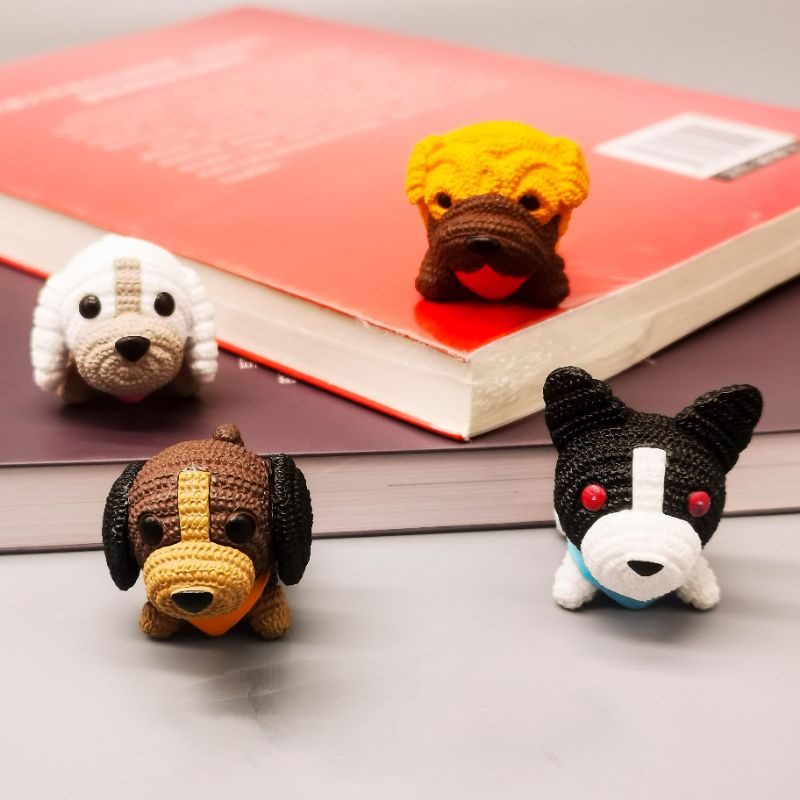 |FREESHIP| Phụ kiện Chó Giả Len- Phụ kiện trang trí cây xanh để bàn làm việc, mô hình trang trí cho bể cá,tiểu cảnh