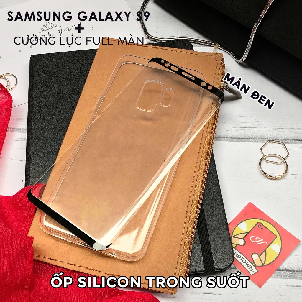 COMBO SỐC: SAMSUNG GALAXY S9 Ốp lưng silicon trong suốt + kính cường lực full màn