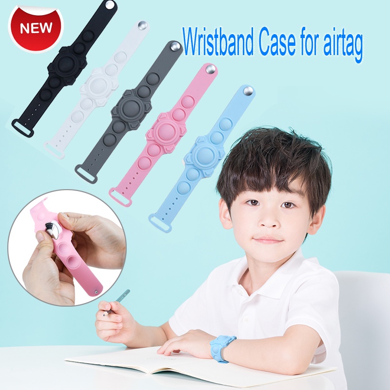 Airtag Vòng đeo tay Đồ chơi bong bóng Silicone Airtag Vòng đeo tay cho Trẻ em Vòng đeo tay Bảo vệ Hộp đựng Đồng hồ Tương thích với AirTag 2021