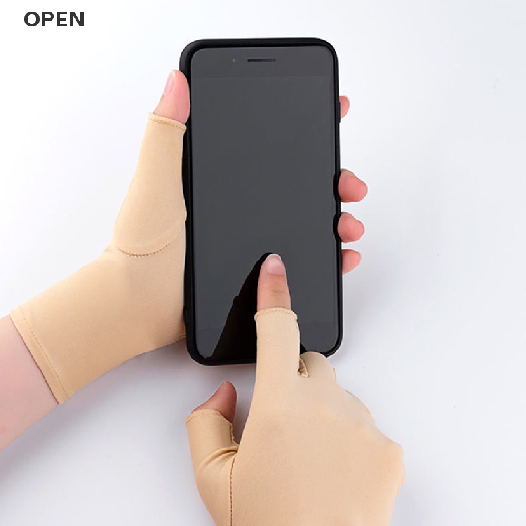 op 1 Pair New Soft And Light Fingerless Anti UV Radiation Protection Gloves Onesize my