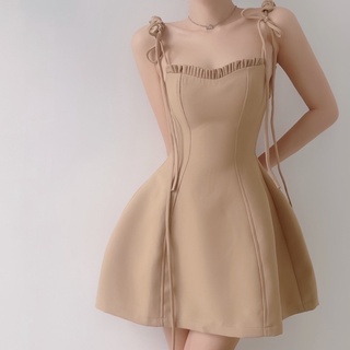 Yura Dress - Đầm dáng chữ A bèo ngực thắc dây vai tuỳ chỉnh (sẵn mút ngực)