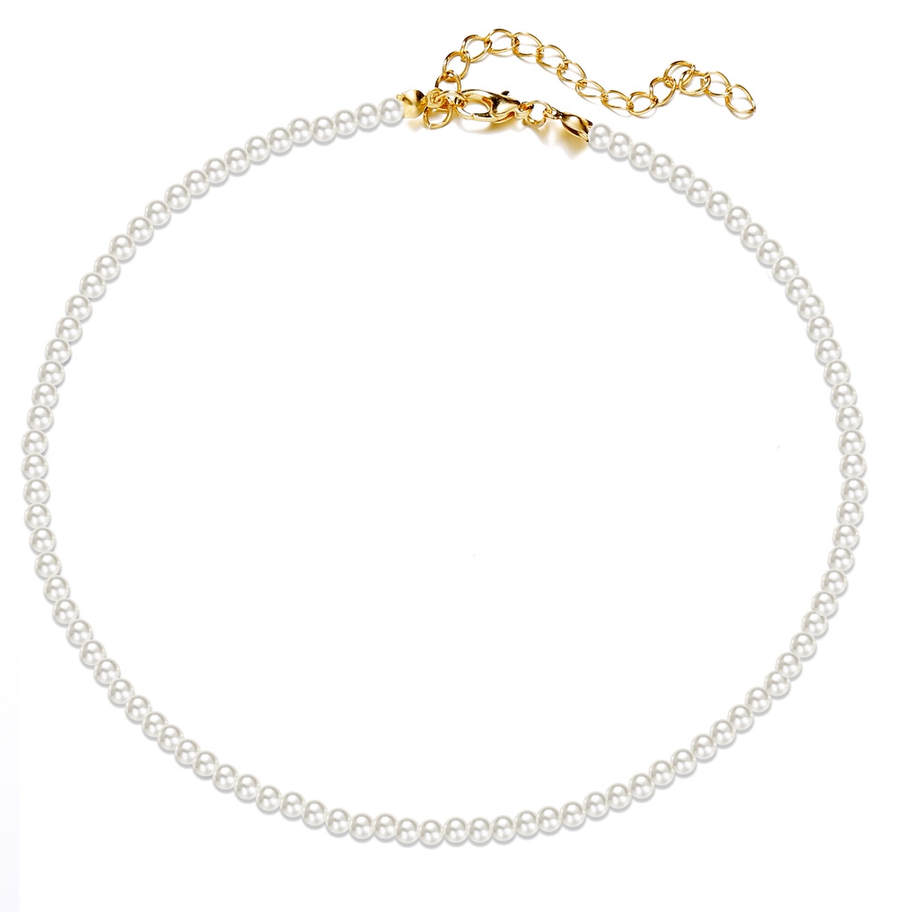 Vòng Cổ Choker Ngắn 4 6 8 10 14mm Đính Ngọc Trai Đơn Giản Thời Trang Cho Nữ