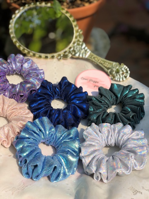 Đồ buộc tóc scrunchies hologram nhiều màu✨