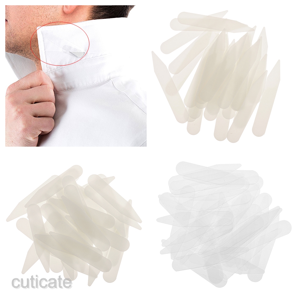 Bộ 200 tấm nhựa trong suốt cố định cổ áo sơ mi 5cm