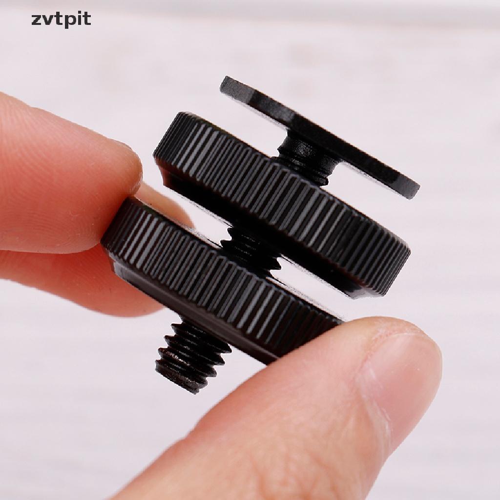[ZVPT] 1/4 inch dual nut tripod mount screw to flash camera hot shoe adapter DSF