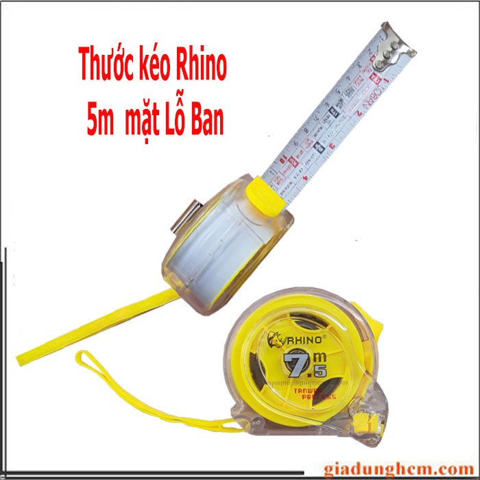 Thước kéo Rhino 7,5m nhựa (mặt Lỗ Ban)