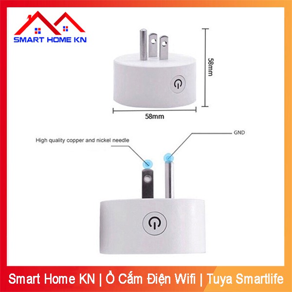 Ổ cắm hẹn giờ thông minh wifi tuya điều khiển từ xa bằng điện thoại - Smart Home KN