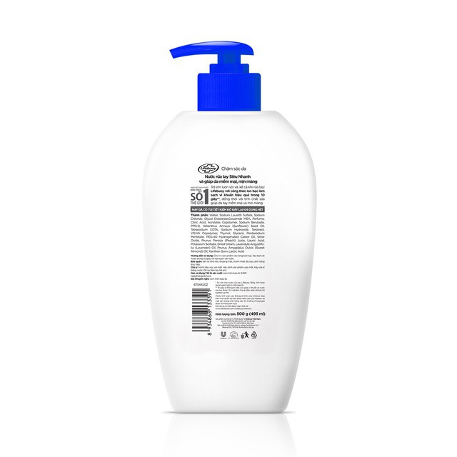 [ GIÁ HỦY DIỆT ] Nước rửa tay Lifebuoy Bảo vệ khỏi vi khuẩn 500gr (Chai) [ VPP GIÁ XƯỞNG ]