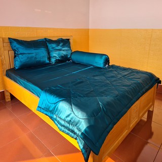BỘ DRAP PHI LỤA CAO CẤP 4 MÓN 1M8X2M XANH NGỌC