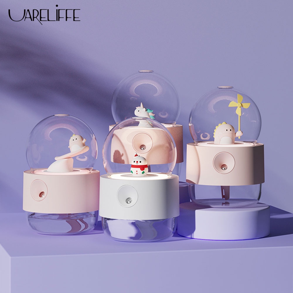 Máy phun sương nano UARELIFFE 3 trong 1 có nhạc hình quả cầu tỏa ánh sáng trong đêm