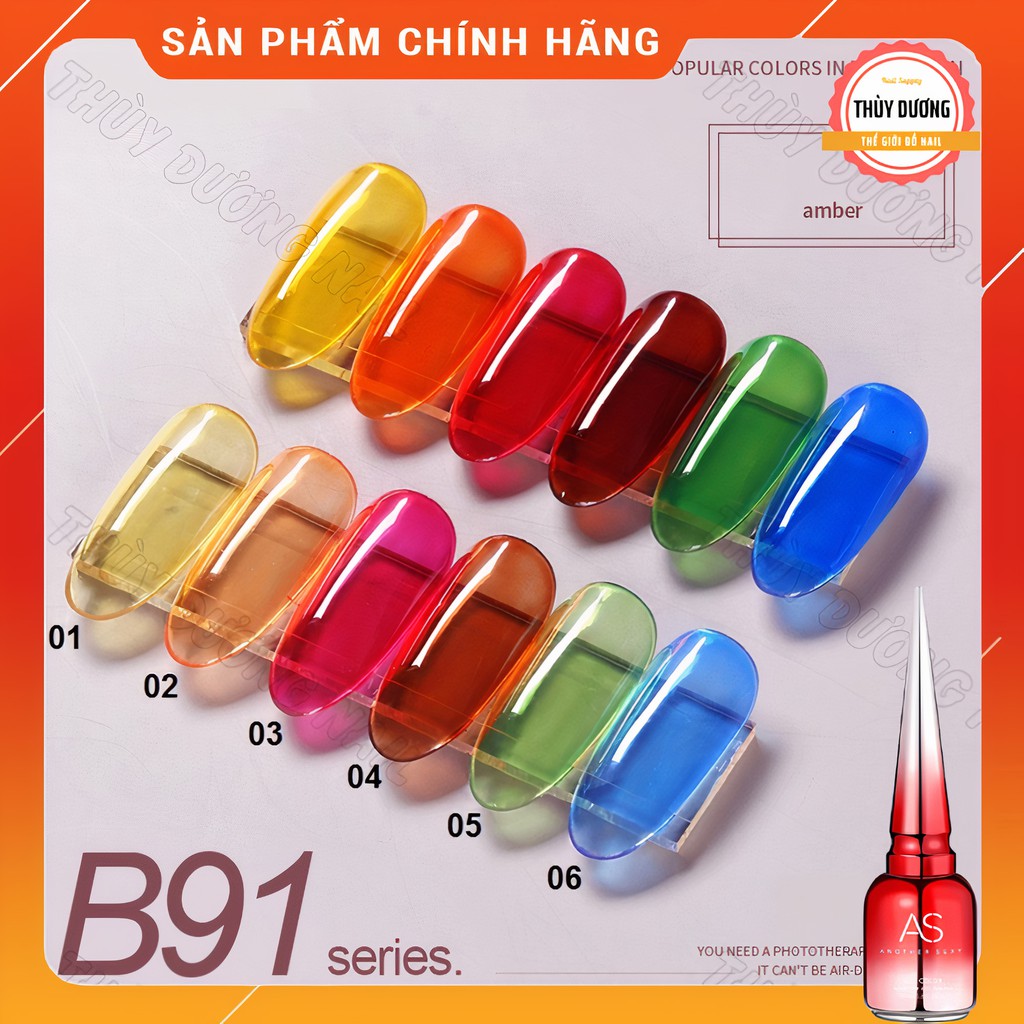 Sơn gel AS chính hãng chai đỏ mã B91 (sơn thạch) 15ml