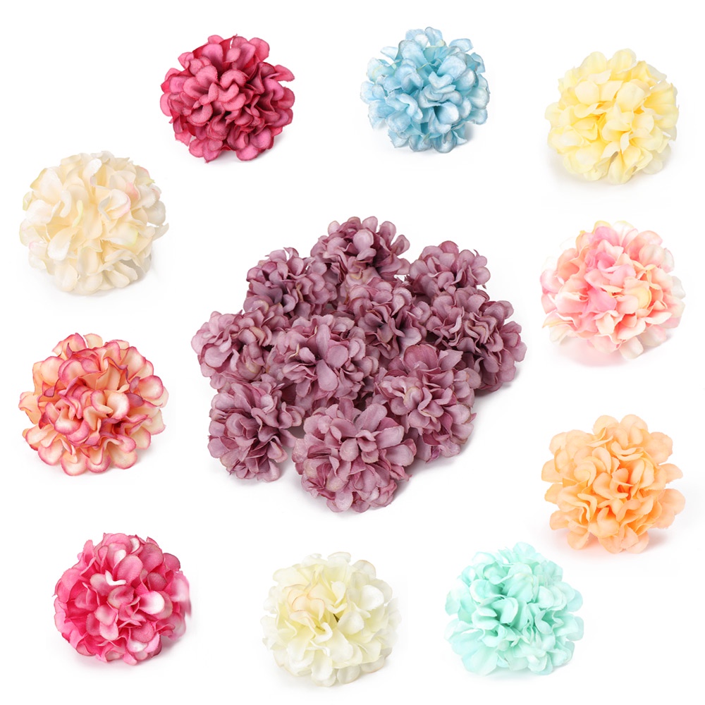 CONOPERY Set 10 bông hoa cẩm tú cầu nhân tạo bằng lụa nhiều màu dùng trang trí tiệc cưới / làm đồ thủ công diy