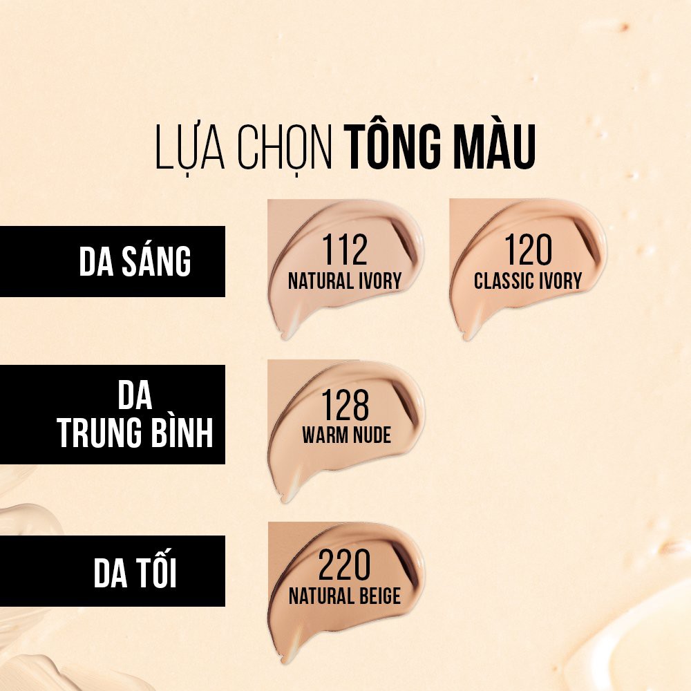 Kem Nền Che Khuyết Điểm 24H LâuTrôi Che Phủ Cao SuperStay Full Coverage Foundation Maybelline New York 30ml