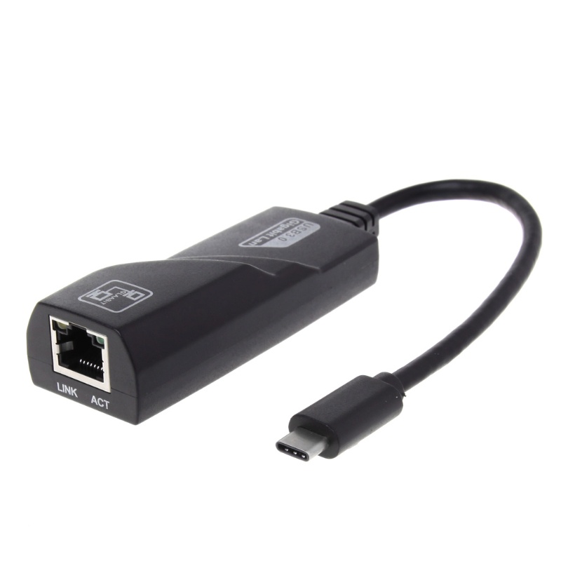 Thẻ Mạng Lan Có Dây USB 3.1 Type C 10 / 100 / 1000Mbps Sang Rj45 Cho Laptop PC Windows 10
