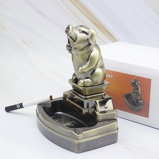 Gạt tàn kiêm bật lửa, hình con heo phú quý độc đáo