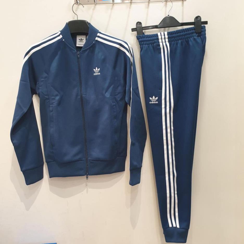 Bộ quần áo thể thao nam Thu Đông, bộ adidas nam kéo khóa 3 sọc vải siêu đẹp *