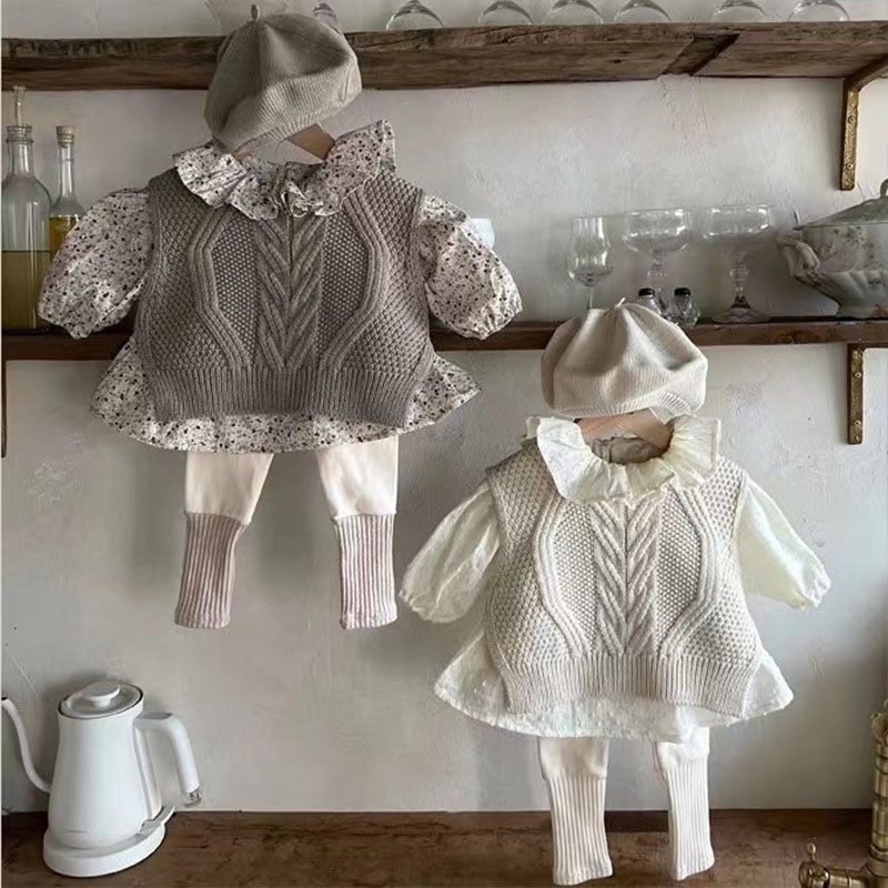 Áo Khoác Dệt Kim Không Tay Thời Trang Thu Đông Phong Cách Hàn Quốc Mới Cho Bé Sơ Sinh OY3Z