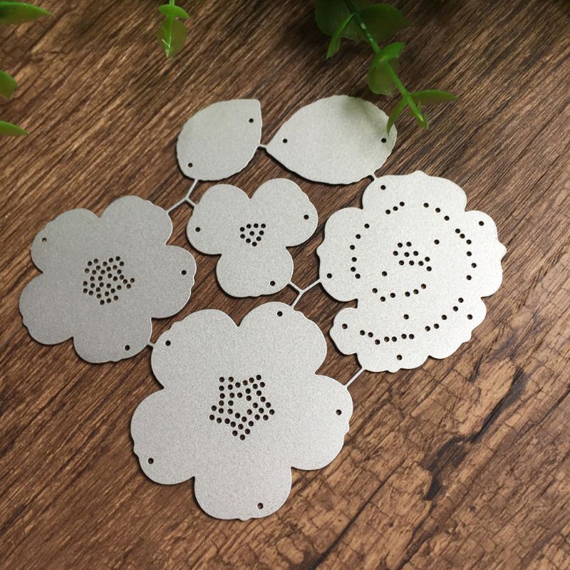 Set khuôn kim loại dùng cắt hình hoa lá trang trí thủ công DIY