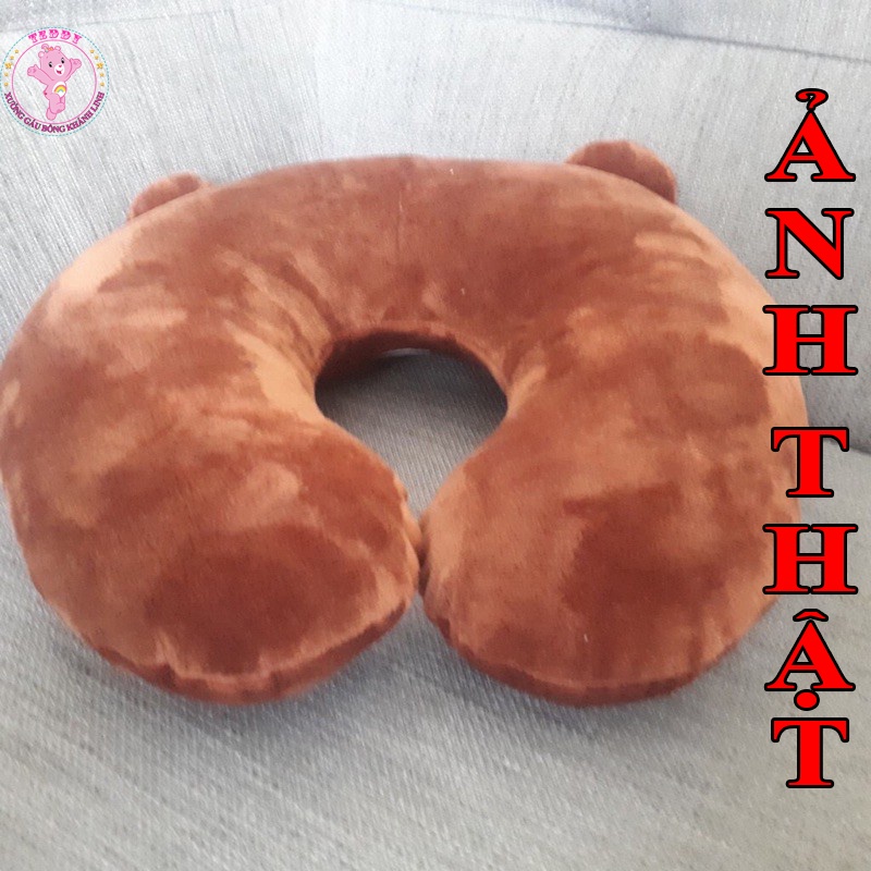 Gối U Kê Cổ Màu Nâu Và Xám Sản Phẩm Không Thể Thiếu Khi Lái Ô Tô Hàng Cao Cấp Có Thể Giặt Máy