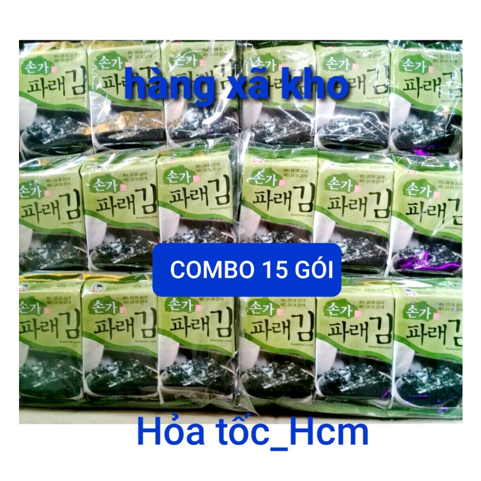 Lô 15 gói RONG BIỂN ăn liền tự nhiên green sonka không cay.2/2024