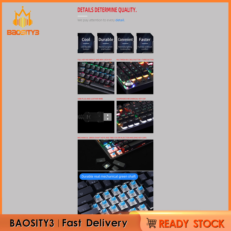 Bàn Phím Chơi Game Có Dây Usb Chống Nước Cho Windows / Windows / Máy Tính | BigBuy360 - bigbuy360.vn