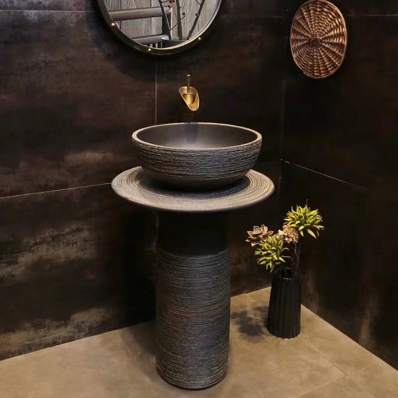 Chậu sứ mỹ thuật - Lavabo chân mỹ nghệ [ BH chính hãng 10 năm]