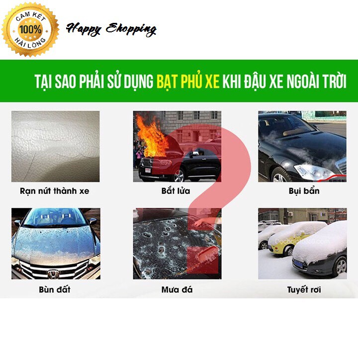 Bạt Phủ Xe Hơi- Áo Trùm Xe Hơi- Bạt Che Xe Hơi 5 - 7 chỗ, 3 Lớp Chống Xước, Chống Nắng, Chống Cháy Ô tô