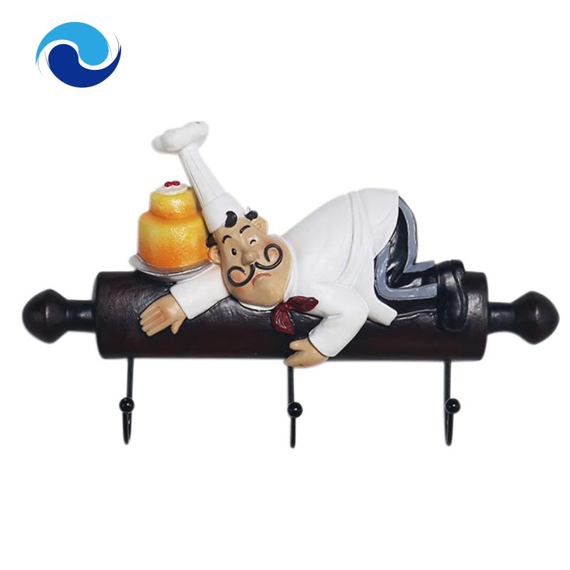 Móc Treo Đồ Gắn Tường Hình Đầu Bếp Dễ Thương Trang Trí Nhà Hàng
