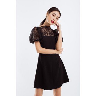 Đầm Tay Phồng Phối Ren Hoa EDINI - D1224