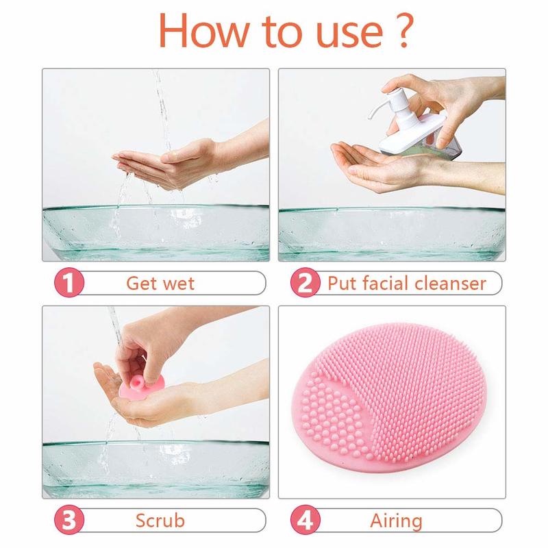 1 Cọ Bàn Chải Silicone Hình Oval Tẩy Tế Bào Chết Làm Sạch Sâu Da Mặt