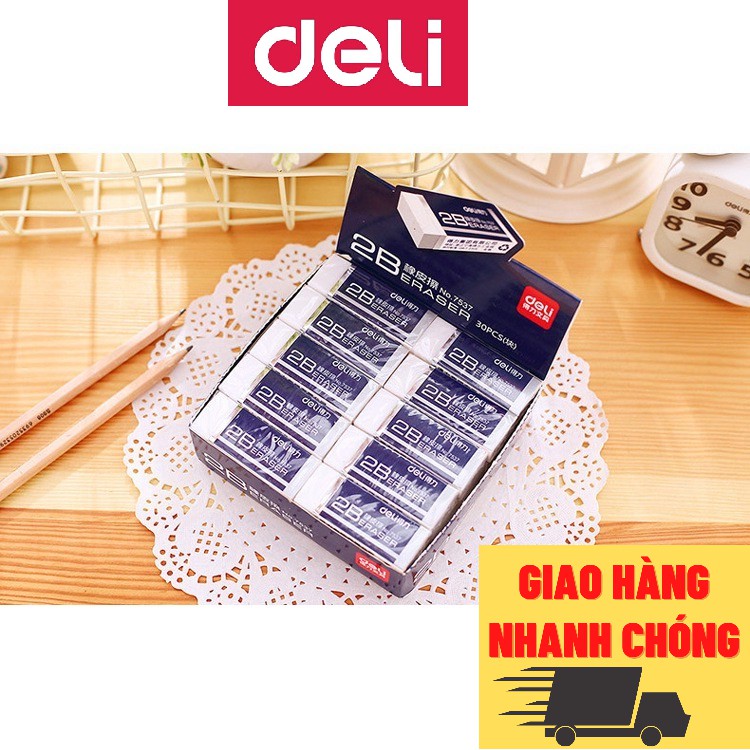 Gôm tẩy 2B Deli cỡ to - 54×19×11mm - Trắng - 1 chiếc