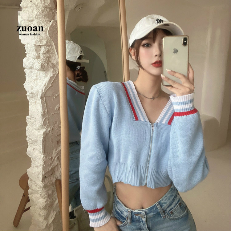 SUXI Áo Len Dài Tay Cổ Chữ V Thời Trang Theo Phong Cách Hàn Quốc Dành Cho Nữ