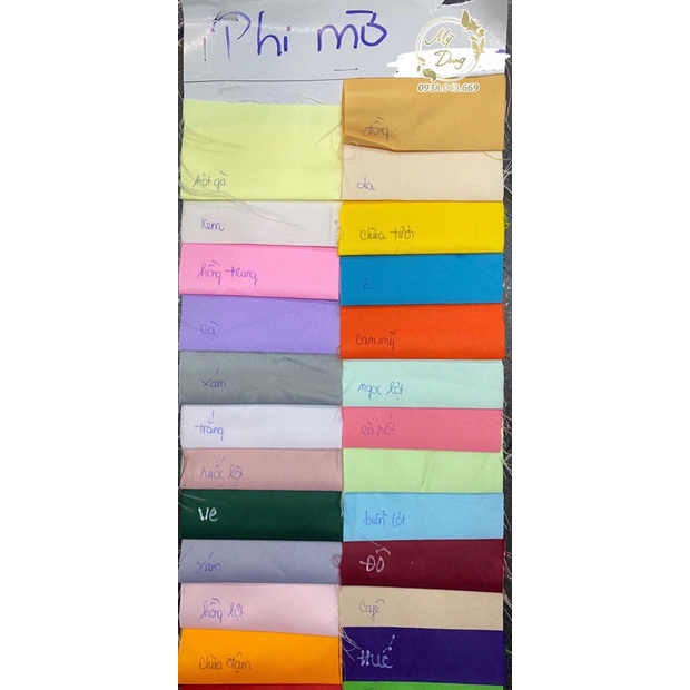 Vải Phi Mờ Khổ 1M45 - COMBO 5 THƯỚC