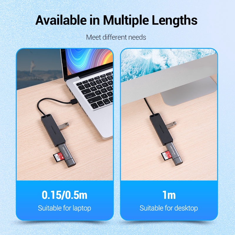 Bộ Chia HOCO Chuyển Đổi Cổng USB 3.0 Hoặc Type C 3.1 Với Cổng Nguồn Micro Cho MacBook Surface Pro PC