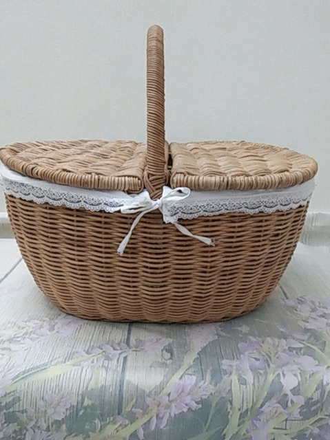 Giỏ Picnic Mây Đựng Trái Cây Đi Du Lịch, Đi Biển Tiện Lợi, Chụp Hình, Trang Trí Nhà Cửa