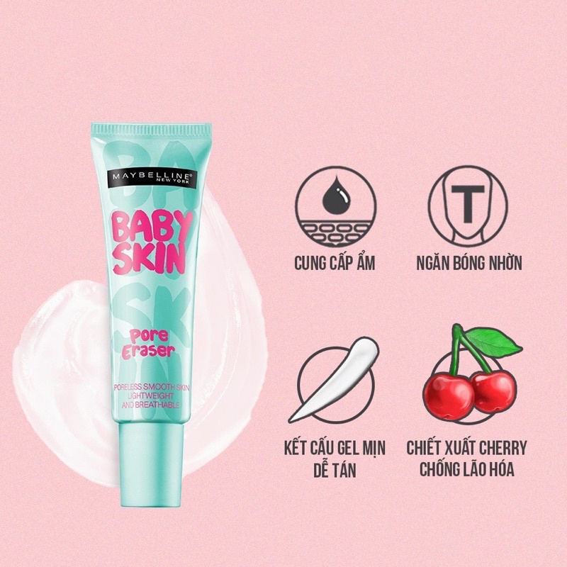 Kem Lót Làm Mịn Da, Che Khuyết Điểm, Se Khít Lỗ Chân Lông Maybelline Baby Skin Pore Eraser 22ml