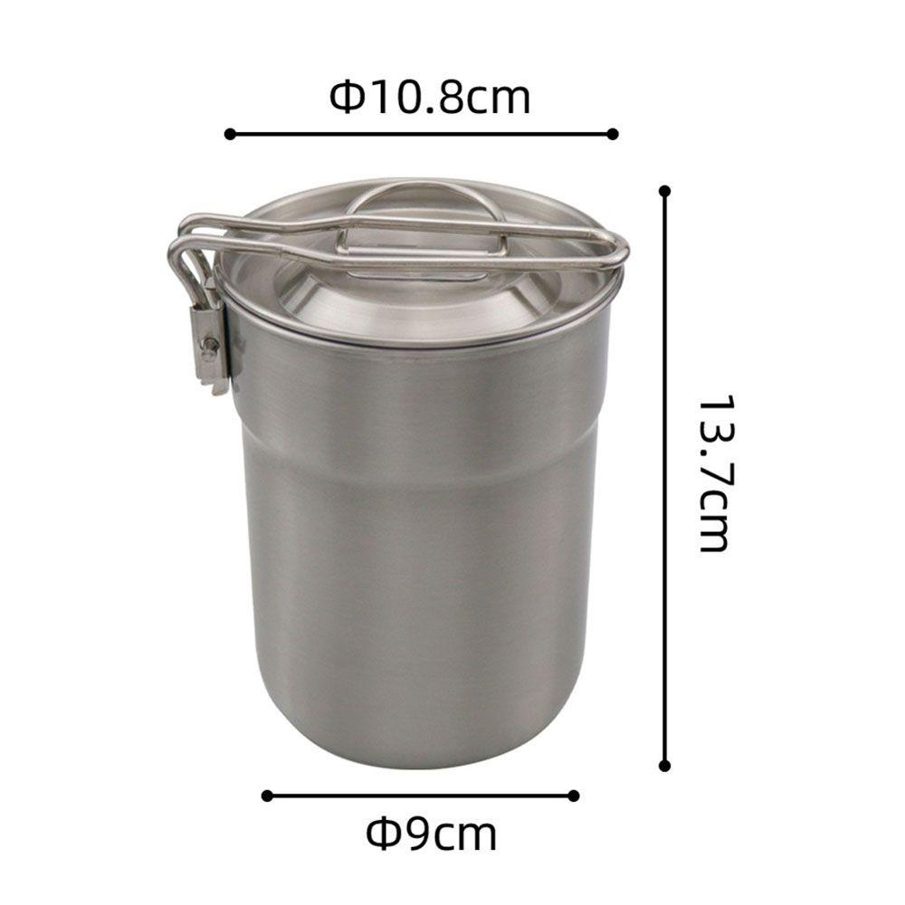 Bộ Dụng Cụ Nấu Ăn Bằng Thép Không Gỉ Thiết Kế Nhỏ Gọn Tiện Dụng Mang Theo Du Lịch Cắm Trại