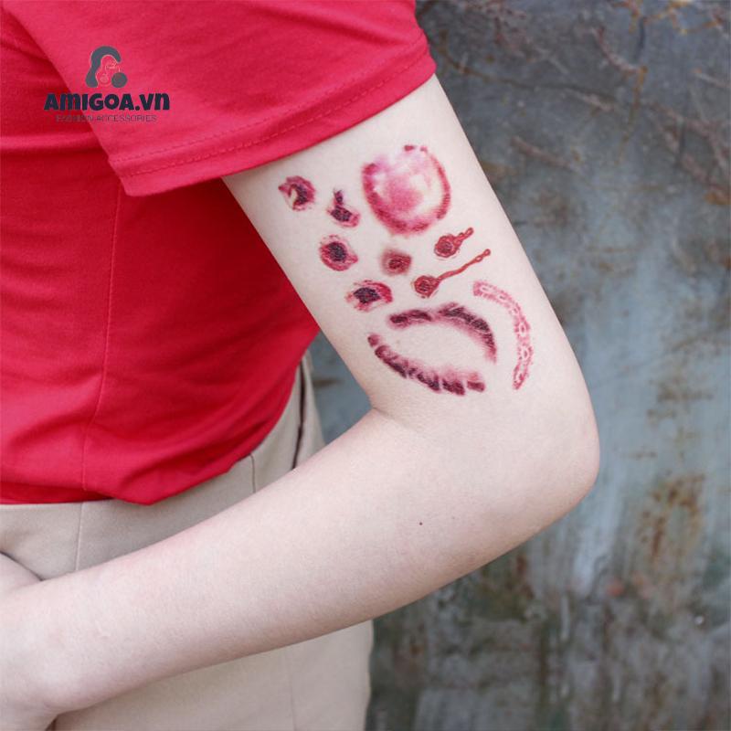 Miếng Dán Hình Xăm Chống Nước Phong Cách Halloween Kinh Dị Độc Đáo