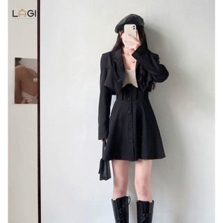 Chân váy xoè cạp cao cúc dọc - BIGSIZE NỮ từ 50KG đến 80KG - LAGI BIGSIZE