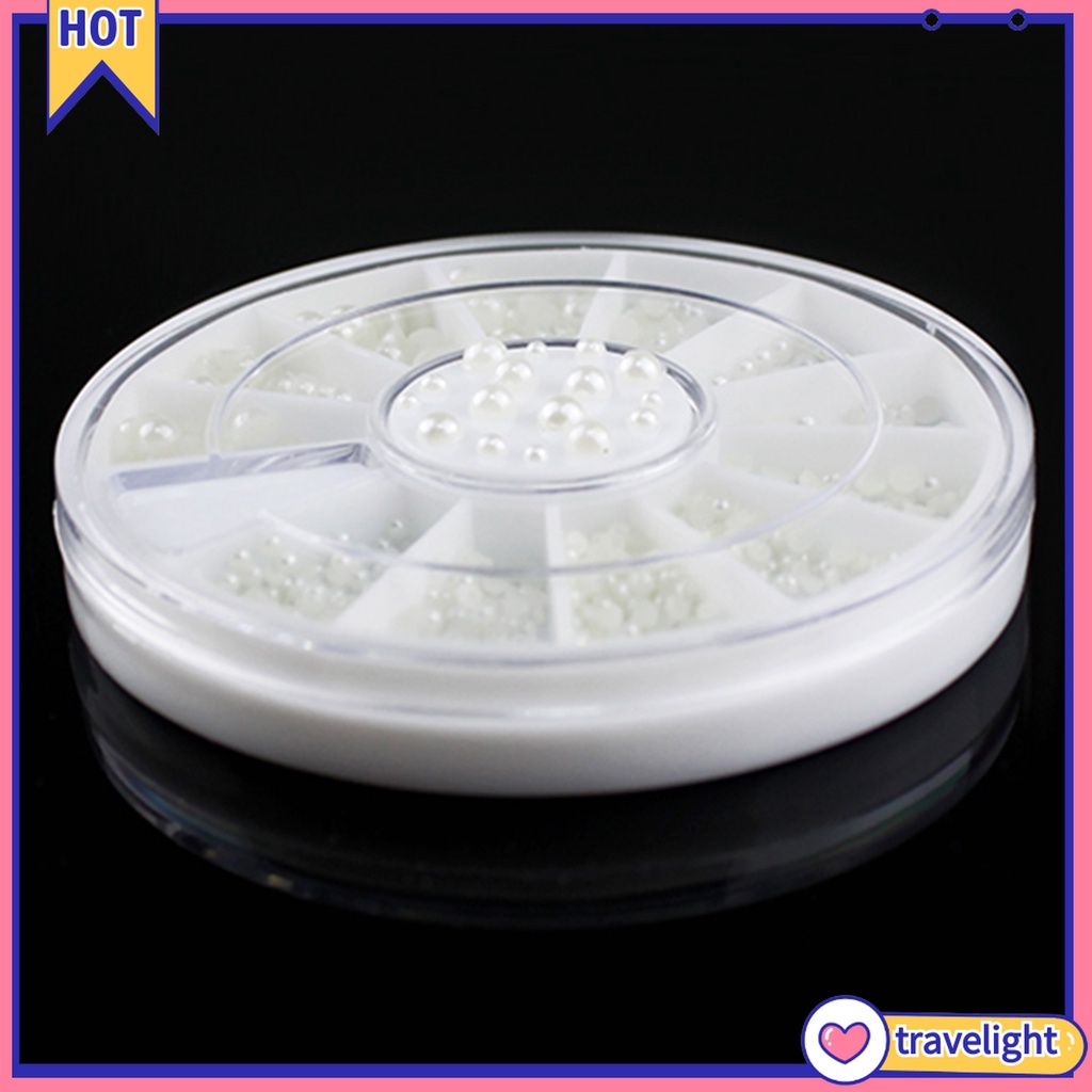 [Hàng mới về] Hộp hạt ngọc trai nhân tạo với 3 kích thước để trang trí móng tay