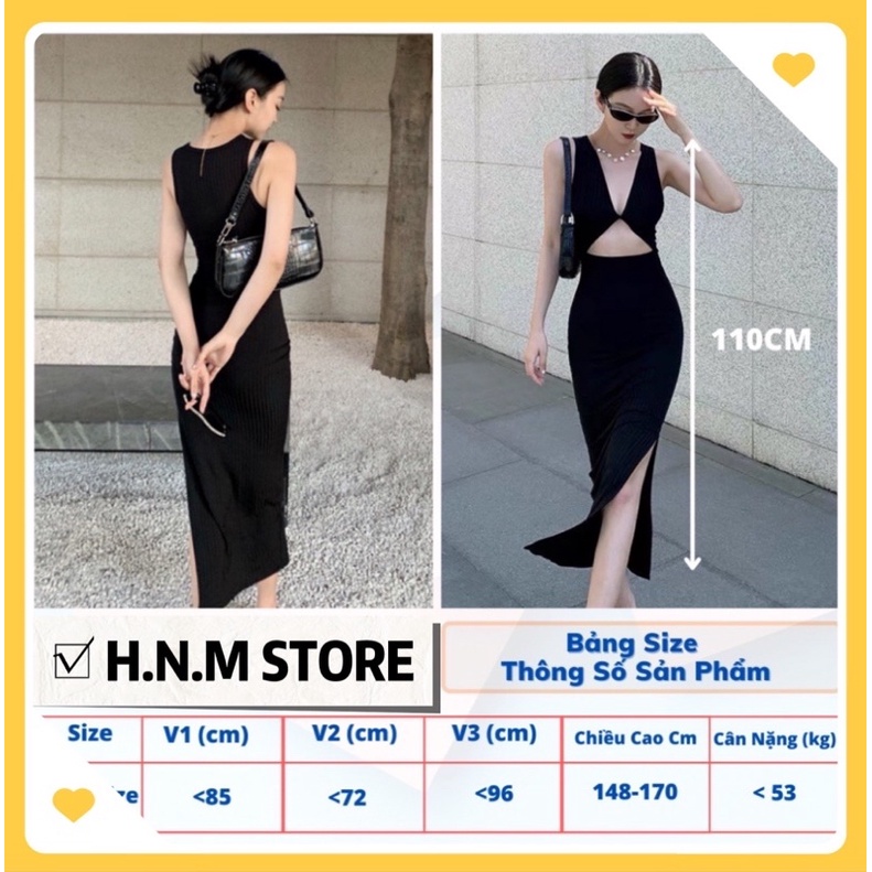 Đầm body bắt chéo nơ mặc hai kiểu chất thun gân thời trang H.N.M STORE