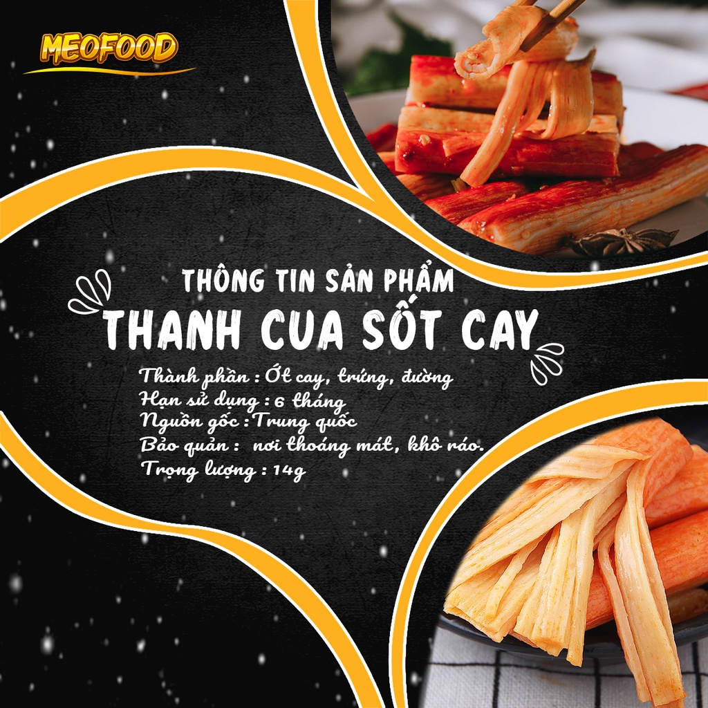 Thanh Cua 4 Vị Tẩm VỊ Sốt Cay 1 gói 14g