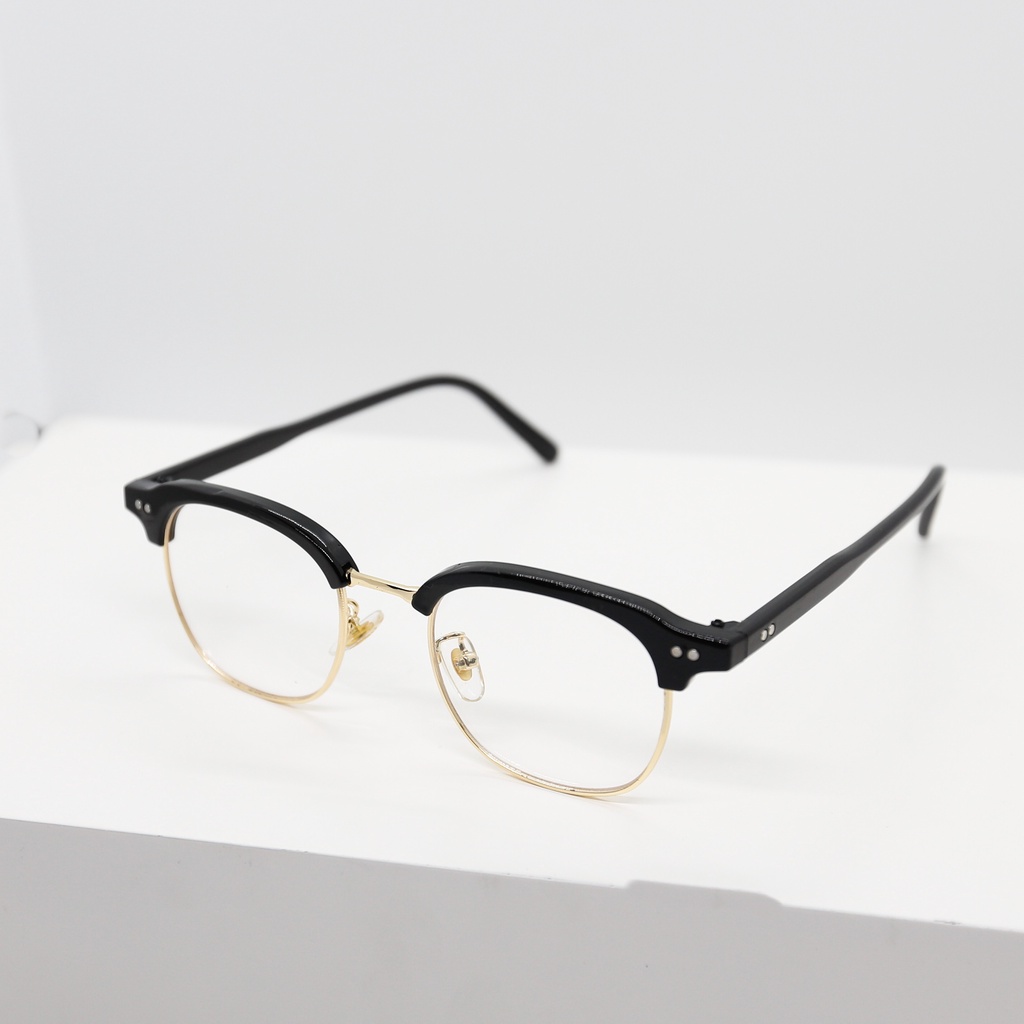 Gọng kính tròn unisex chất liệu nhựa dẻo phụ kiện thời trang, kim loại bền chắc dễ sử dụng