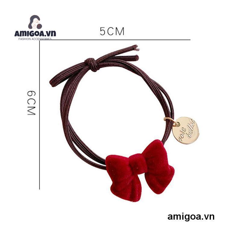 ✨✨Dây Buộc Tóc Da Họa Tiết Bướm Phong Cách Retro Đơn Giản Cho Nữ