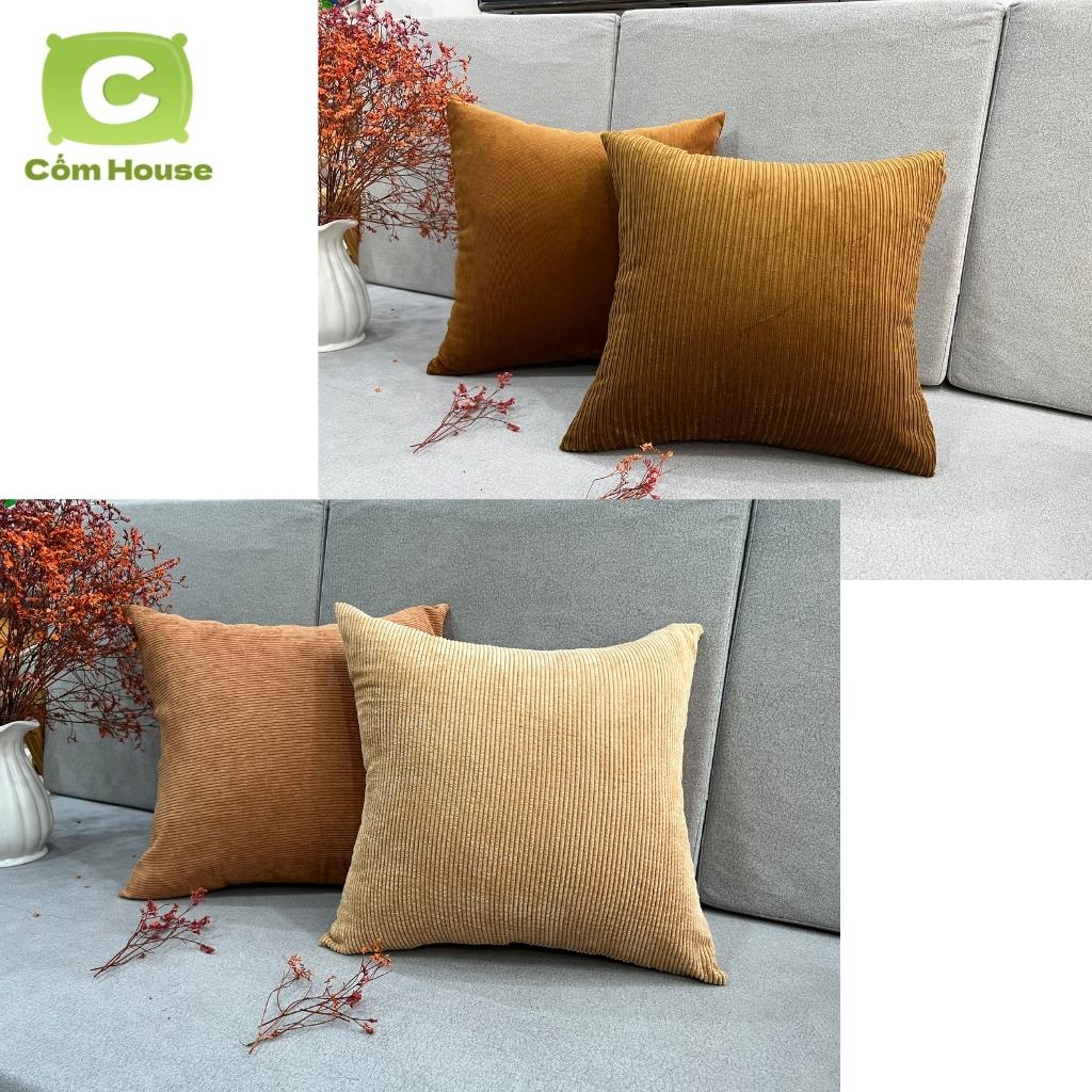 Gối Tựa Lưng Nhung Tăm, Gối Sofa Nhung Trơn Đơn Sắc Sang Trọng, Siêu Bền KT 45x45 Vỏ Tháo Rời