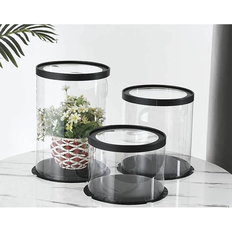 Hộp mica đế tròn đựng bánh kem